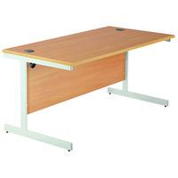 hawk rectangular workstation 1400mm white leg beech