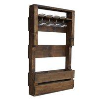 Hadley Handmade reclaimed Solid Wood Rustic Wine Rack - Medium Oak