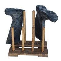 Hadley Reclaimed Wooden Boot & Wellie Floor Rack - Medium Oak