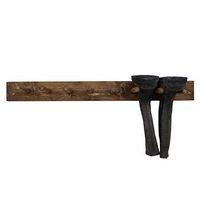 Hadley Reclaimed Wooden Boot & Wellie Wall Rack - Medium Oak