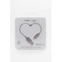 Happy Plugs Light Grey Lightning Charging Cord, GREY