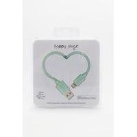 Happy Plugs Light Mint Lightning Charging Cord, MINT