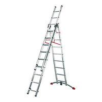 hailo profi lot 2 x 9 1 x 8 combination ladder with unique curved leve ...