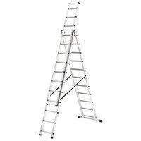 hailo 12 rung combination ladder with stabiliser bar