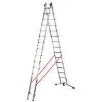 hailo profi lot 2 x 15 combination ladder with unique level bar