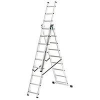 hailo 9 rung combination ladder with stabiliser bar