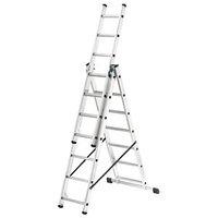 hailo 7 rung combination ladder with stabiliser bar