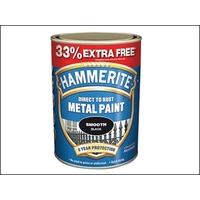 Hammerite Direct to Rust Smooth Finish Metal Paint Black 750ml + 33%