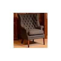 harris tweed culloden chair with hide piping option a