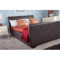 Hannover 135cm Bedstead Brown Faux Leather