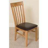 Harvard Solid Oak Light Wood & Brown Leather Dining Chair