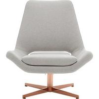 Harvey Swivel Chair, Hail Grey with Copper Base