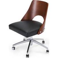 hailey swivel office chair walnut and black