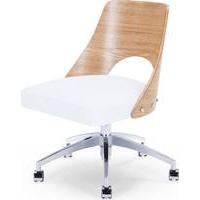 Hailey Swivel Office Chair, Ash and White