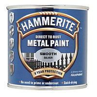 hammerite metal paint smooth silver 250ml