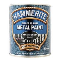 hammerite metal paint hammered black 750ml