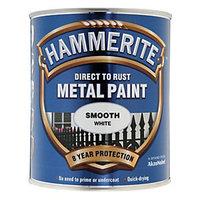 hammerite metal paint smooth white 750ml