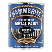 hammerite metal paint smooth black 750ml