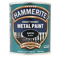 Hammerite Metal Paint Satin Black 750ml