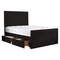 hampshire velvet upholstered king divan bed in black 4 drawers bed fra ...