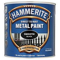 hammerite metal paint smooth black 25l