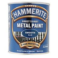 hammerite metal paint smooth blue 750ml