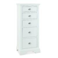 Hampstead White 5 Drawer Tall Chest