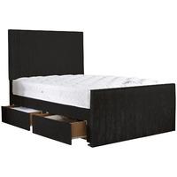 hampshire black double bed and mattress set 4ft 6 with 4 drawers