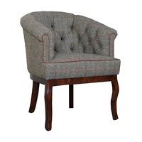 harris tweed victoria button back chair