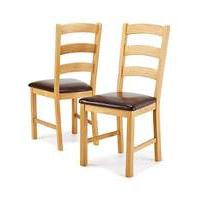 Harrogate Oak Pair of Dining Chairs