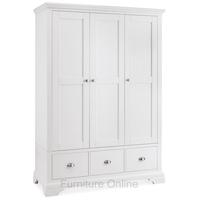 hampstead white triple wardrobe