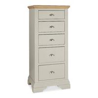 Hampstead Soft Grey and Oak 5 Drawer Tall Chest (Hampstead Soft Grey and Oak 5 Drawer Tall Chest)