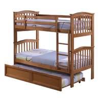 hampton wooden bunk bed with trundle