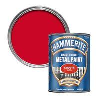 Hammerite Red Smooth Gloss Metal Paint 750ml