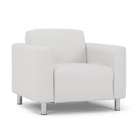 Hans Faux Leather Armchair White