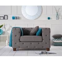 Harper Chesterfield Grey Fabric Armchair