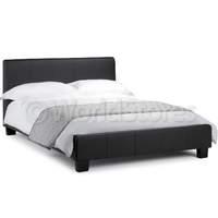 hamburg faux leather bed frame double hamburg black faux leather bed f ...
