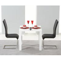 Hampstead 80cm White High Gloss Dining Table with Black Malaga Chairs