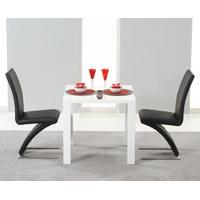 Hampstead 80cm White High Gloss Dining Table with Hampstead Z Chairs