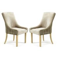 Hannah Dining Chair In Mink Sand Fabric in A Pair
