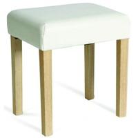 hamilton upholstered stool in ivory faux leather