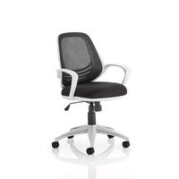 Haydon Office Chair In Black With White Frame