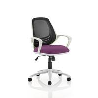 haydon office chair in purple with white frame