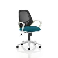 haydon office chair in kingfisher with white frame