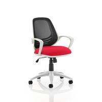 haydon office chair in cherry with white frame