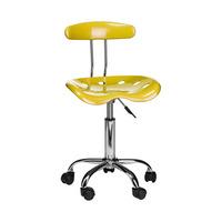Hanoi Office Chair In Yellow ABS With Chrome Base And 5 Wheels