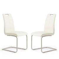 Harley Dining Chair In White Faux Leather With Steel Frame