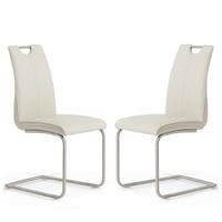 Harley Dining Chair In Taupe Faux Leather With Steel Frame