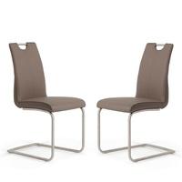 Harley Dining Chair In Brown Faux Leather With Steel Frame