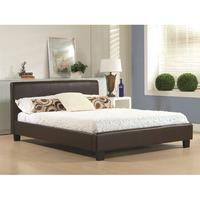 Hamburg Brown Faux Leather Double Bed